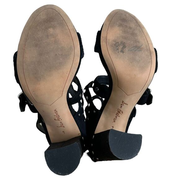 Sam Edelman Women's Size 9M York Sandal Black Suede Studded Block Heel - Picture 6 of 7